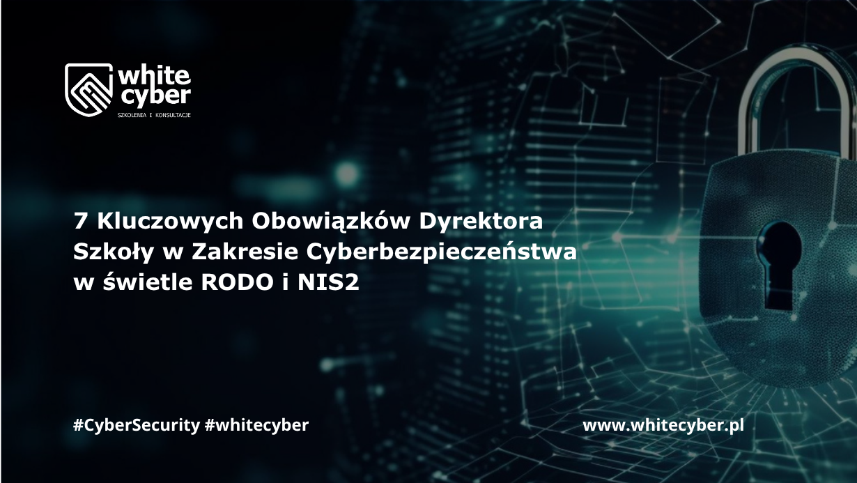 White cyber tytuły Baner 7 obowiązków dyrektora